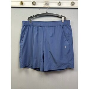 Soybu Shorts Mens XL Blue Active Athletic Recycled Polyester Spandex Zip Pockets